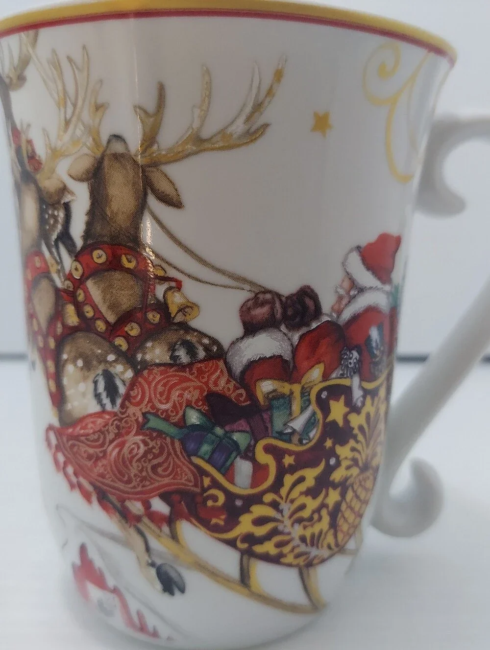Williams-Sonoma 'Twas the Night Before Christmas Santa/Sleigh Coffee Mug 14 oz